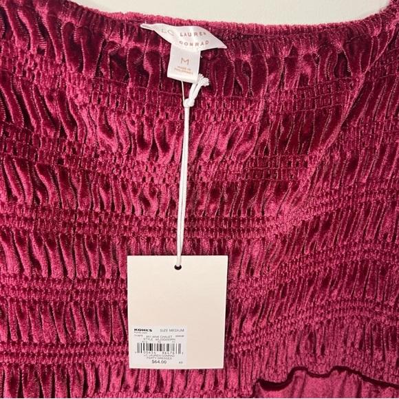 NWT LC Lauren Conrad - Long Sleeve Smocked Mini Dress - Size Medium - Picture 6 of 9